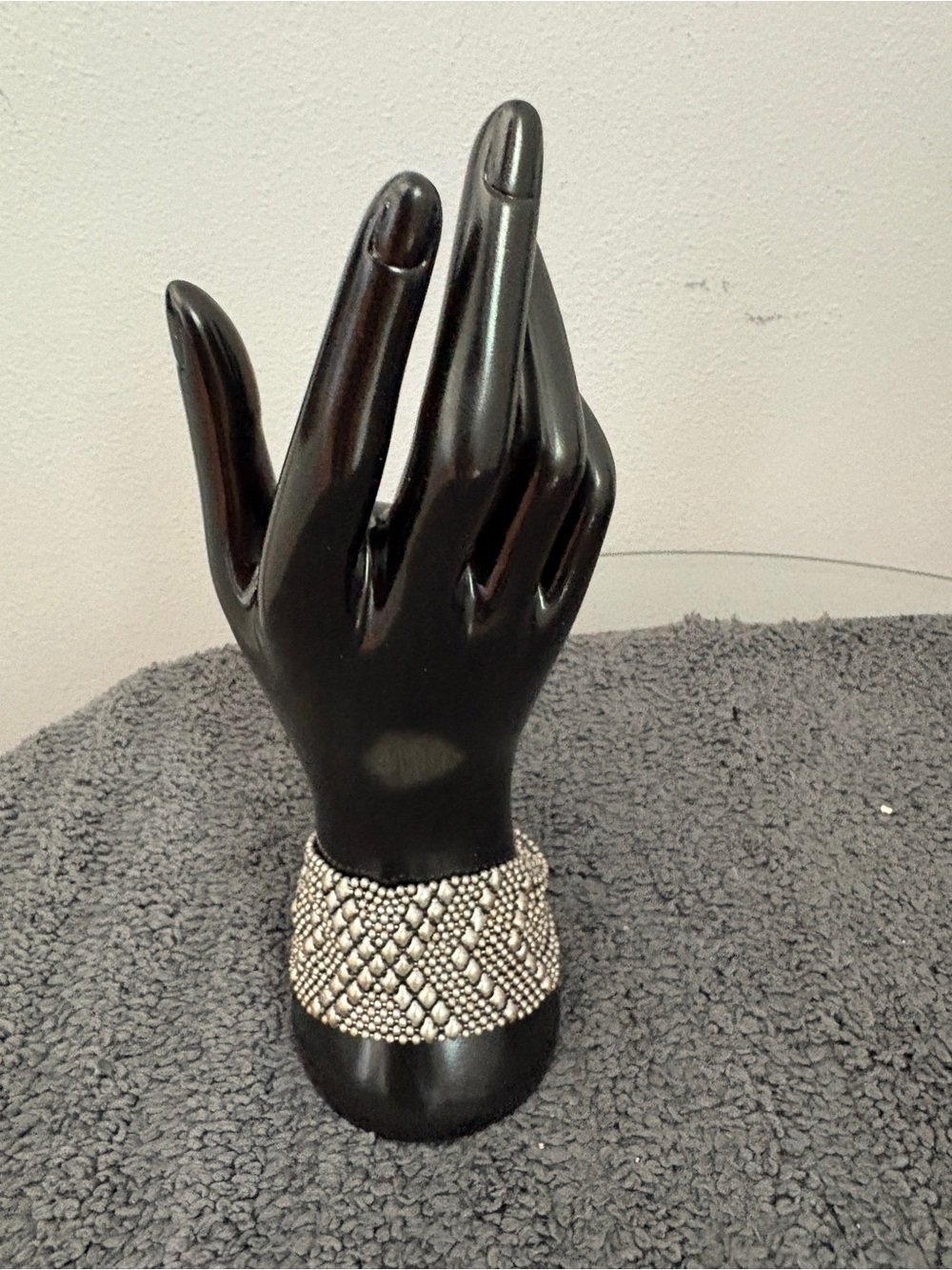 Silver-Tone Beaded Statement Cuff Bracelet - Women Jewelry